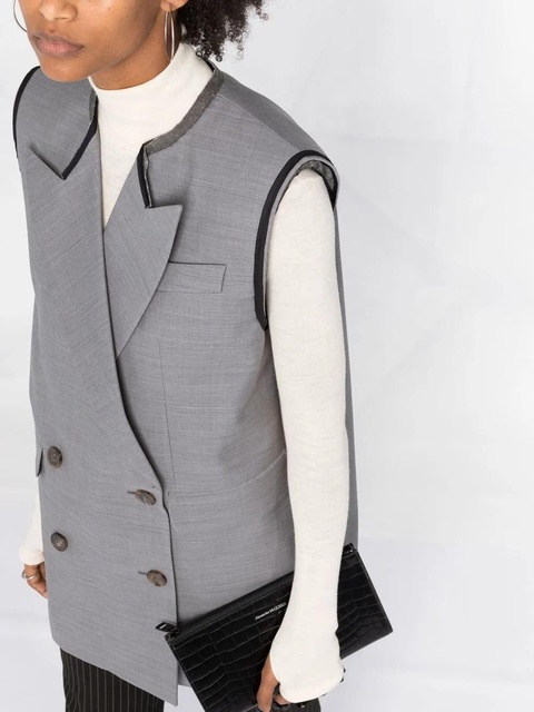 Alexander McQueen peak lapels double-breasted vest - Grey - zdjęcie produktu nr 2