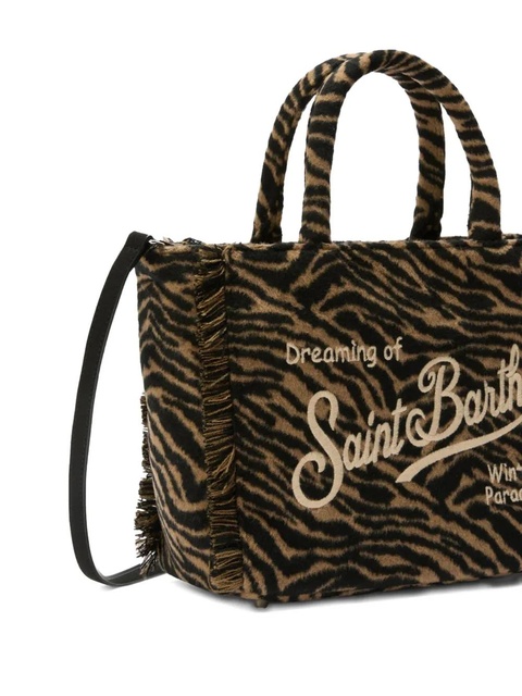 MC2 Saint Barth Colette fringed tiger tote bag - Brown - zdjęcie produktu nr 1