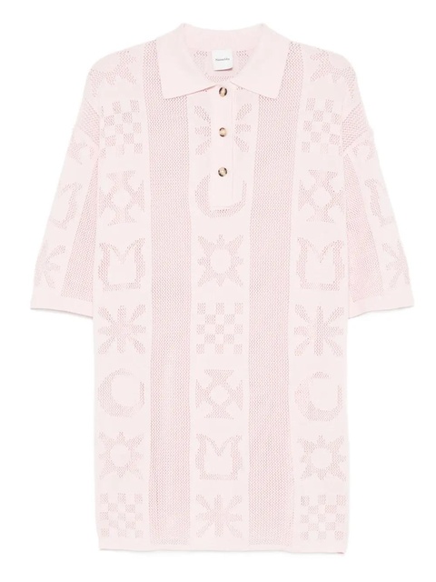 Nanushka polo-neck patterned shirt dress - Pink - zdjęcie produktu nr 1