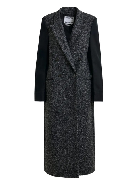 Essentiel Antwerp contrast-sleeve double-breasted coat - Grey - zdjęcie produktu nr 1