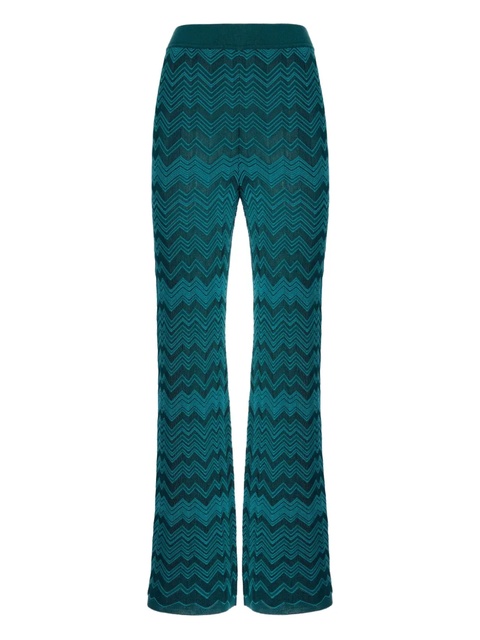 Missoni chevron-pattern knit trousers - Green - zdjęcie produktu nr 1
