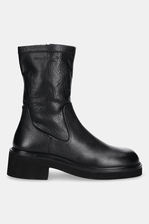 Tommy Jeans botki TJW STRETCHY MID BOOT damskie kolor czarny na platformie EN0EN02928 - zdjęcie produktu nr 2