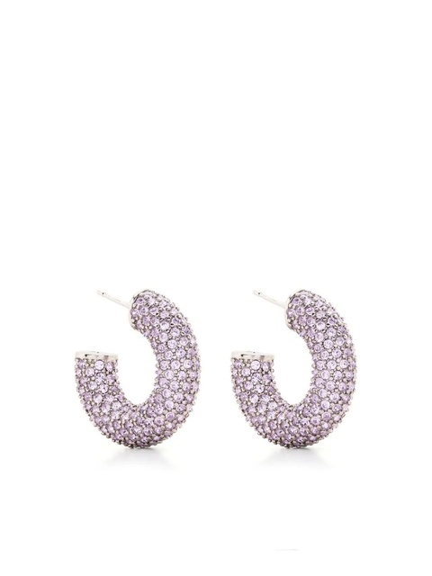 Amina Muaddi Cameron crystal hoop earrings - Silver - zdjęcie produktu nr 1