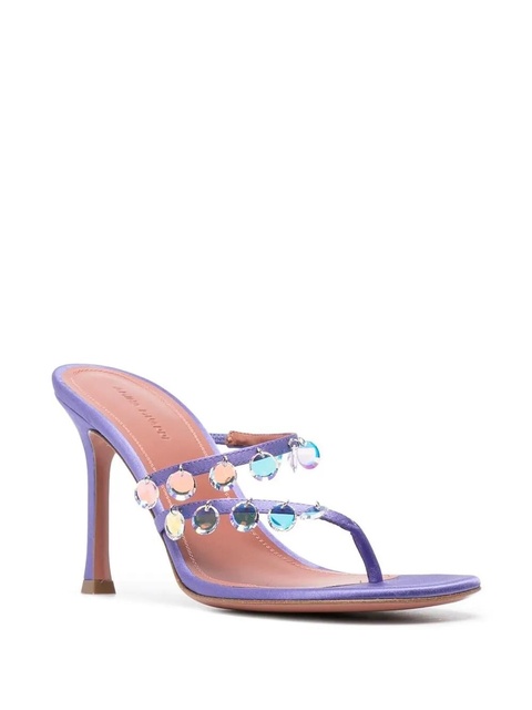 Amina Muaddi Tina 105 mm crystal sandals - Purple - zdjęcie produktu nr 2