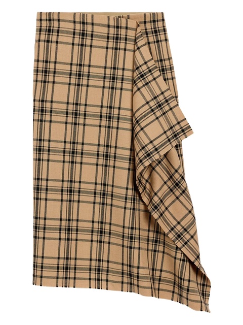 AMI Paris checked wrap midi skirt - Brown - zdjęcie produktu nr 1