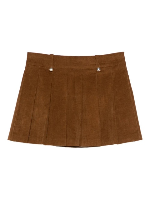 Maje corduroy pleated mini skirt - Brown - zdjęcie produktu nr 2