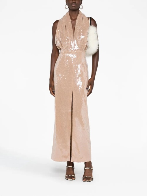 16Arlington sequin-embellished plunge dress - Neutrals - zdjęcie produktu nr 2