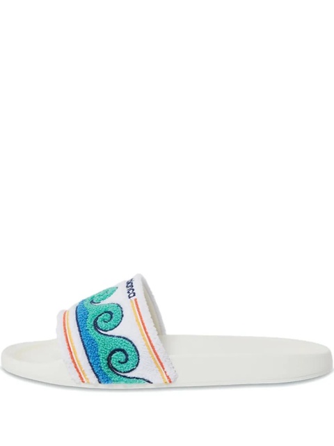 Casablanca wave-pattern terry-cloth slides - White - zdjęcie produktu nr 1