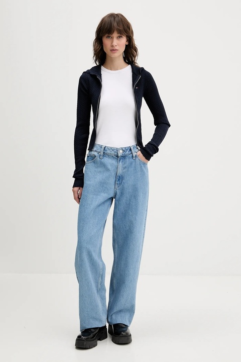 Tommy Jeans kardigan damski kolor granatowy lekki DW0DW21673 - zdjęcie produktu nr 2