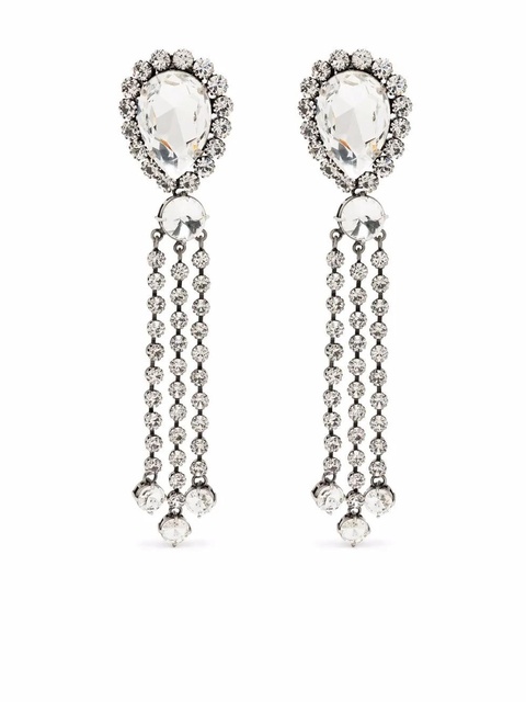Alessandra Rich crystal drop earrings - Silver - zdjęcie produktu nr 1