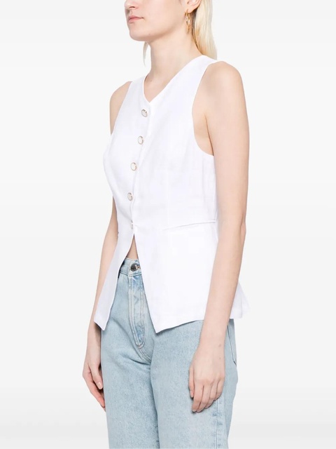 Reformation Aspen linen top - White - zdjęcie produktu nr 2