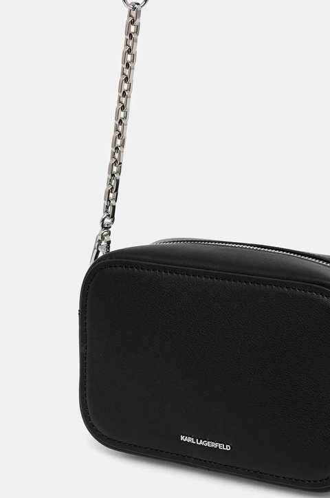 Karl Lagerfeld torebka skórzana kolor czarny 246W3028 - zdjęcie produktu nr 2