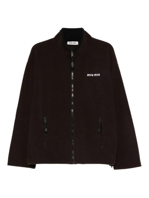 Miu Miu zip-up fleece sweatshirt - Brown - zdjęcie produktu nr 1
