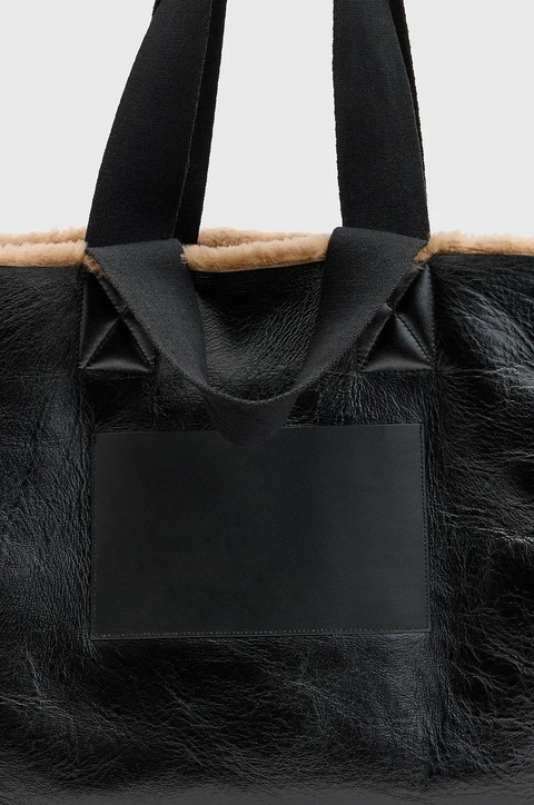 AllSaints torebka skórzana dwustronna IZZY SHEARLING kolor brązowy W056XB - zdjęcie produktu nr 2