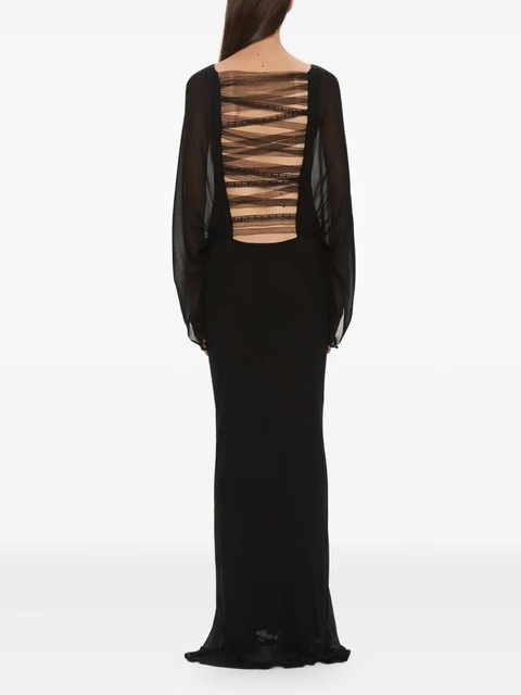 Christopher Esber lattice-lace silk maxi dress - Black - zdjęcie produktu nr 1