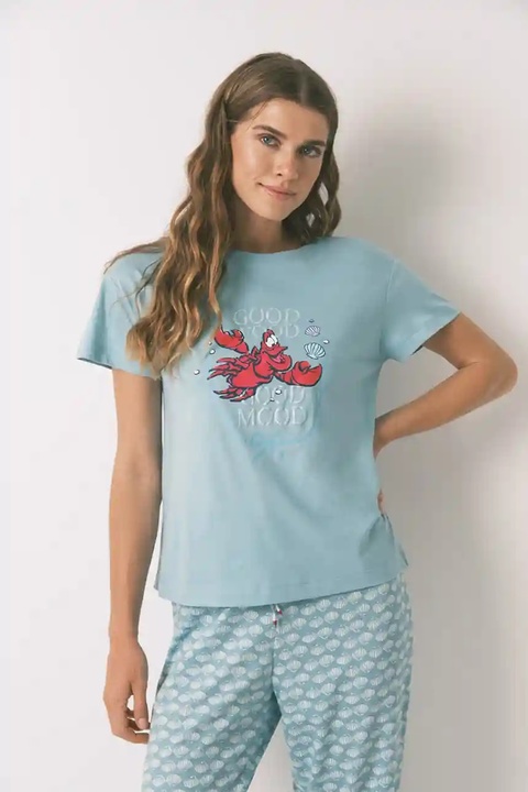 women'secret piżama bawełniana damska kolor turkusowy bawełniana 3132100 - zdjęcie produktu nr 2