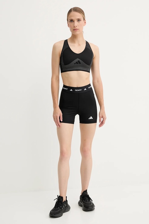 adidas Performance szorty treningowe Techfit damskie kolor czarny gładkie high waist IT2275 - zdjęcie produktu nr 2