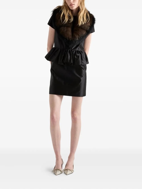 Prada ruffled-detail mini dress - Black - zdjęcie produktu nr 2