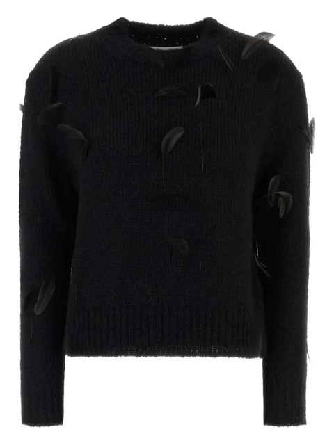 Jil Sander feather-detail sweater - Black - zdjęcie produktu nr 1