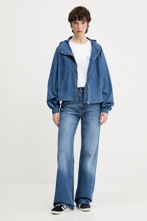 Tommy Jeans kurtka bawełniana kolor granatowy przejściowa oversize DW0DW21064 - zdjęcie produktu nr 2