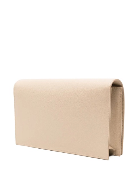 Saint Laurent logo-plaque clutch bag - Neutrals - zdjęcie produktu nr 2