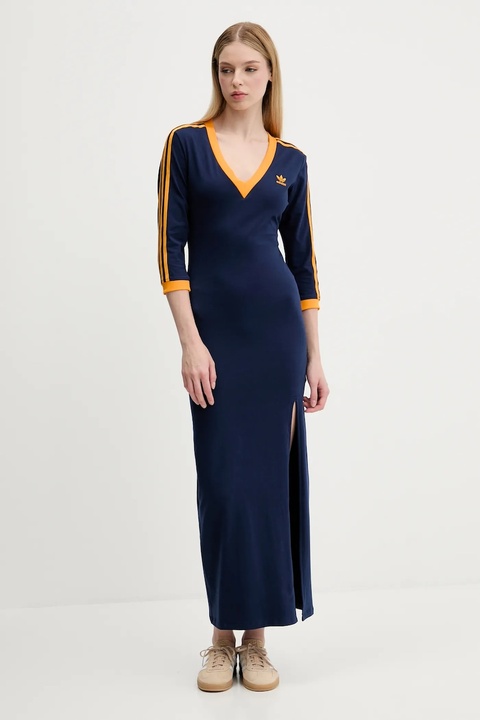 adidas Originals sukienka Essentials kolor granatowy maxi dopasowana JW3669 - zdjęcie produktu nr 1