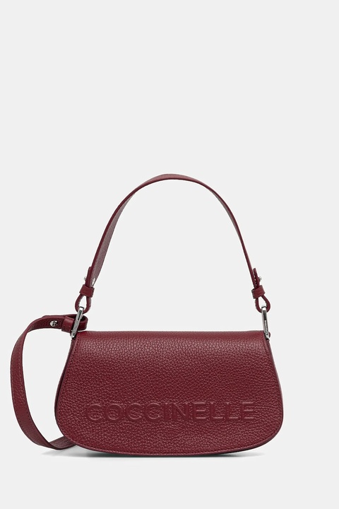 Coccinelle torebka skórzana kolor bordowy E5 QBB 52 01 01 - zdjęcie produktu nr 1