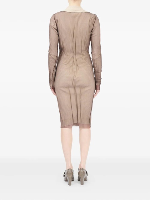 MM6 Maison Margiela ribbed buttoned cardigan dress - Neutrals - zdjęcie produktu nr 2