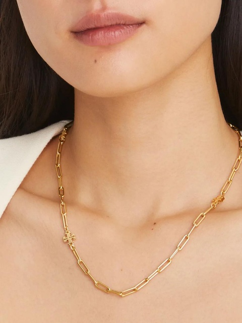 Tory Burch Good Luck logo-plaque necklace - Gold - zdjęcie produktu nr 2