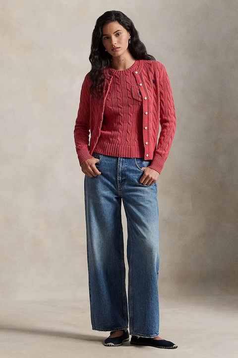 Polo Ralph Lauren kardigan bawełniany damski kolor czerwony 211971868 - zdjęcie produktu nr 2