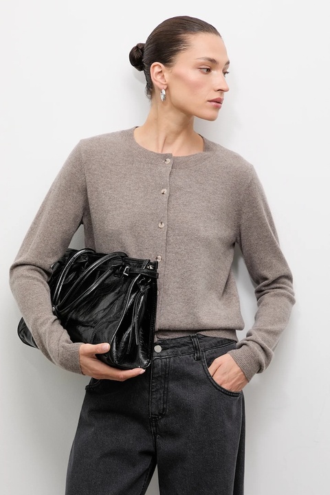Answear.LAB kardigan z wełny merino damski kolor brązowy lekki - zdjęcie produktu nr 1