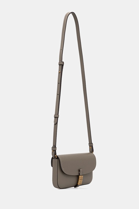 Pinko torebka skórzana kolor szary 105349 A1ZX - zdjęcie produktu nr 1