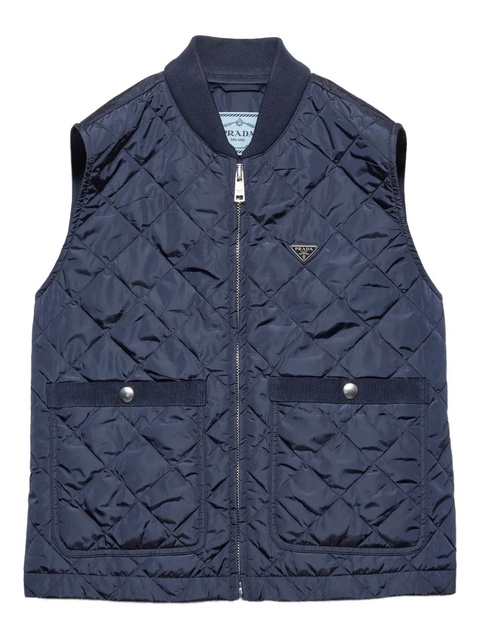 Prada Re-Nylon ribbed knit quilted vest - Blue - zdjęcie produktu nr 1