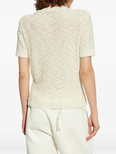 Moncler bouclé open-knit t-shirt - Neutrals - zdjęcie produktu nr 2