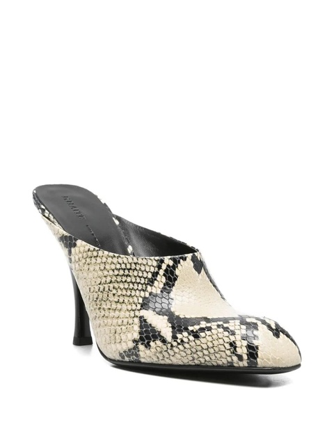 KHAITE snakeskin-effect heeled mules - Neutrals - zdjęcie produktu nr 2