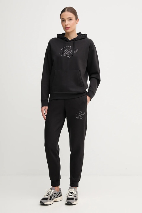 Puma bluza damska kolor czarny z kapturem z aplikacją 688072 - zdjęcie produktu nr 2