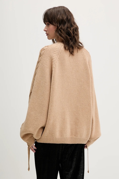 Rotate sweter z dodatkiem wełny damski kolor beżowy ciepły 1147411753 - zdjęcie produktu nr 2