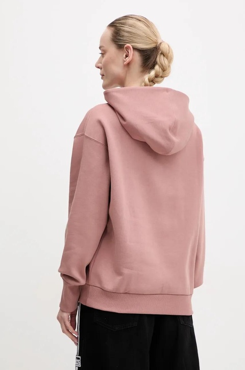 adidas bluza ALL SZN damska kolor różowy z kapturem z aplikacją JD4669 - zdjęcie produktu nr 2