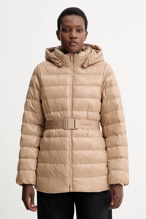 Calvin Klein kurtka kolor beżowy zimowa LV044D542G - zdjęcie produktu nr 1