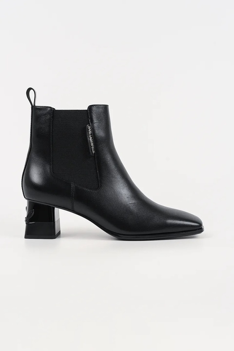 Karl Lagerfeld botki skórzane KAYLA damskie kolor czarny na słupku lekko ocieplone KL35440 - zdjęcie produktu nr 1