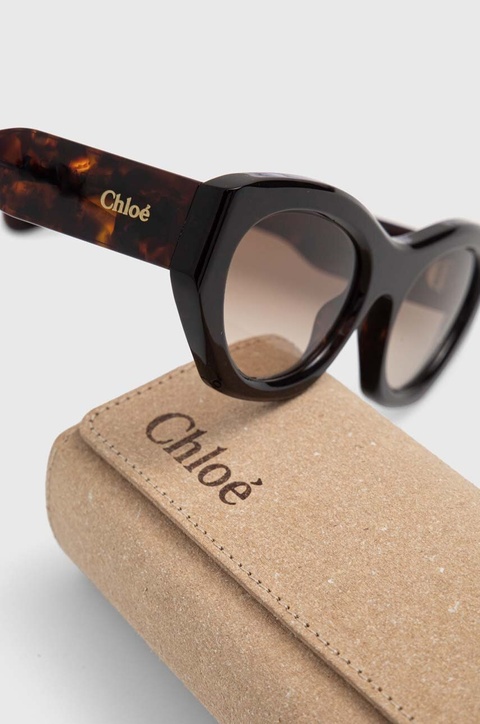 Chloé okulary przeciwsłoneczne damskie kolor brązowy CH0220S - zdjęcie produktu nr 2