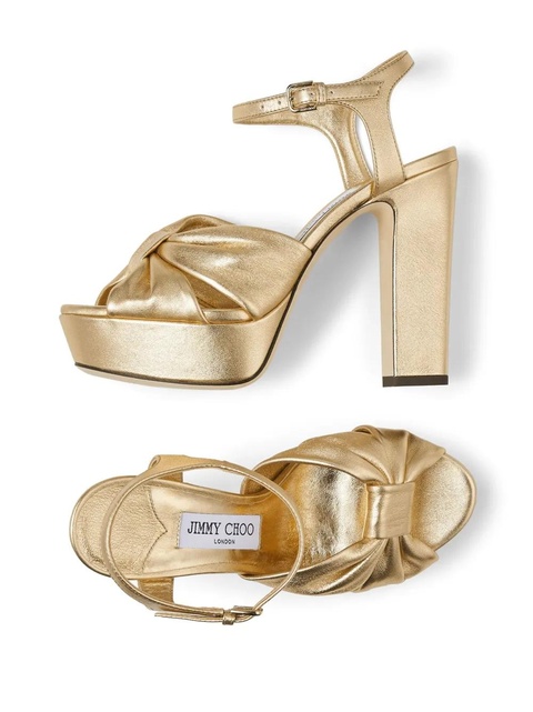 Jimmy Choo Heloise 120mm metallic-finish sandals - Gold - zdjęcie produktu nr 2