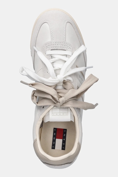 Tommy Hilfiger sneakersy skórzane TJW LOW PROFILE RUNNER LTHR MIX damskie kolor beżowy EN0EN03001 - zdjęcie produktu nr 1