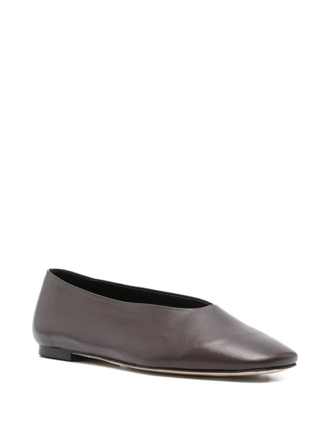 Aeyde square-toe leather flats - Brown - zdjęcie produktu nr 2
