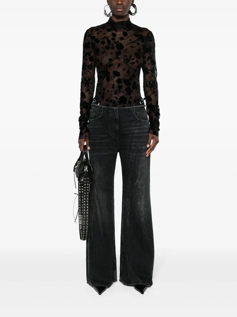 Givenchy floral-flocked mesh body - Black - zdjęcie produktu nr 1