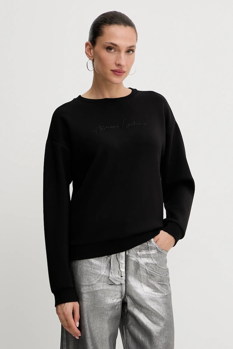 Armani Exchange bluza damska kolor czarny z aplikacją XW000835 AF13397 - zdjęcie produktu nr 1