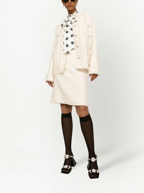 Dolce & Gabbana single-breasted tweed jacket - Neutrals - zdjęcie produktu nr 2
