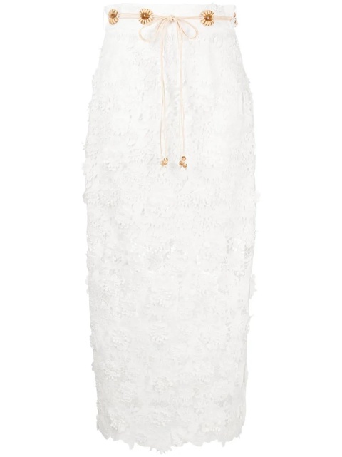 ZIMMERMANN Raie lace midi skirt - White - zdjęcie produktu nr 1