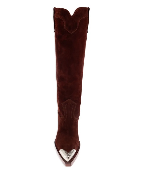 Paris Texas 10mm El Dorado metallic-toe suede boots - Brown - zdjęcie produktu nr 2