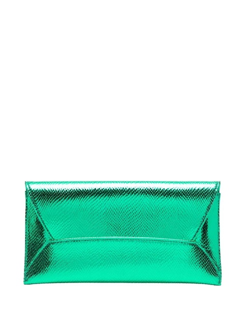 Aquazzura Envelope metallic-effect clutch bag - Green - zdjęcie produktu nr 1